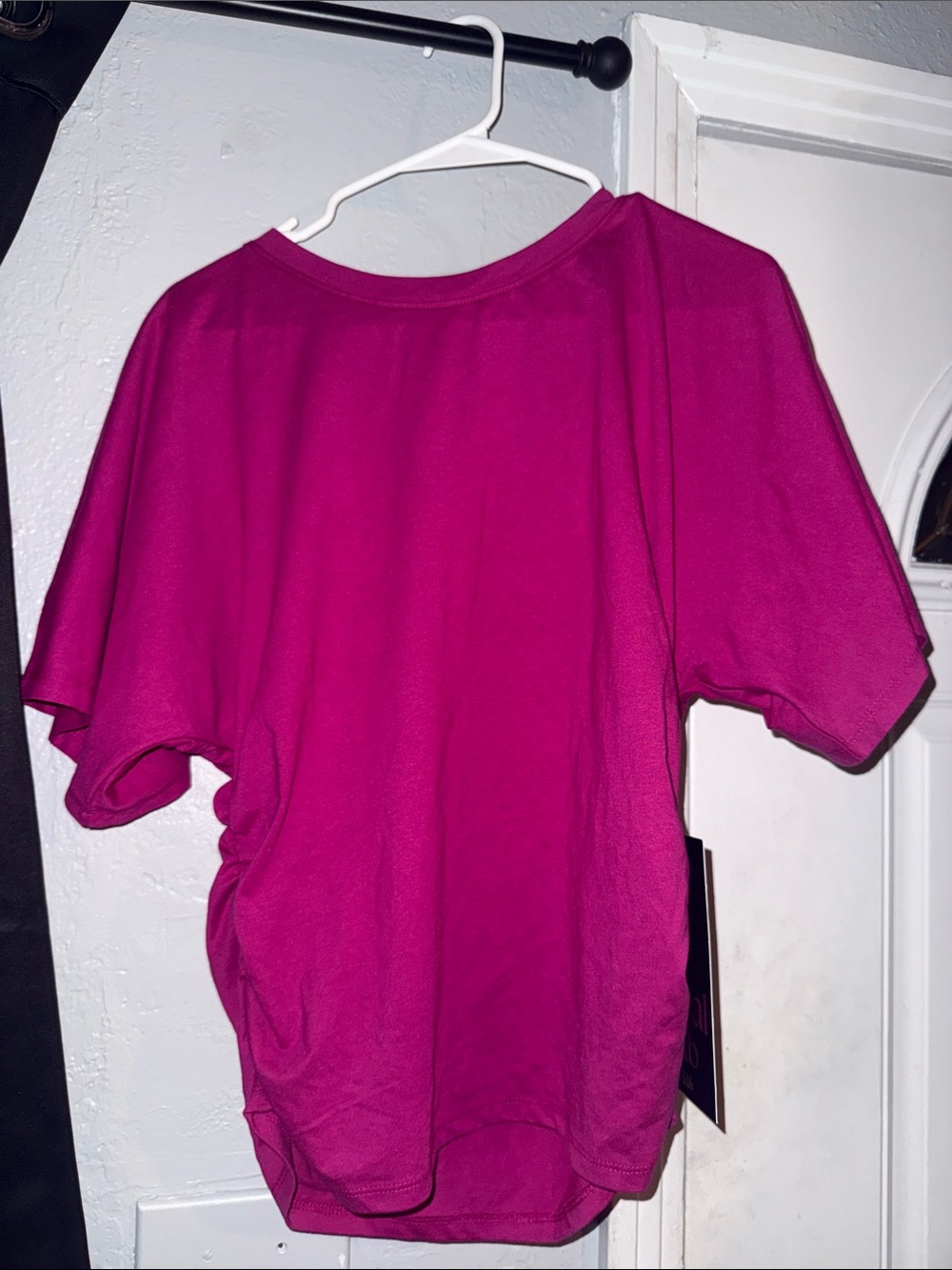 Women’s Fuchsia Angel Wings Short Sleeve sequin 
Top